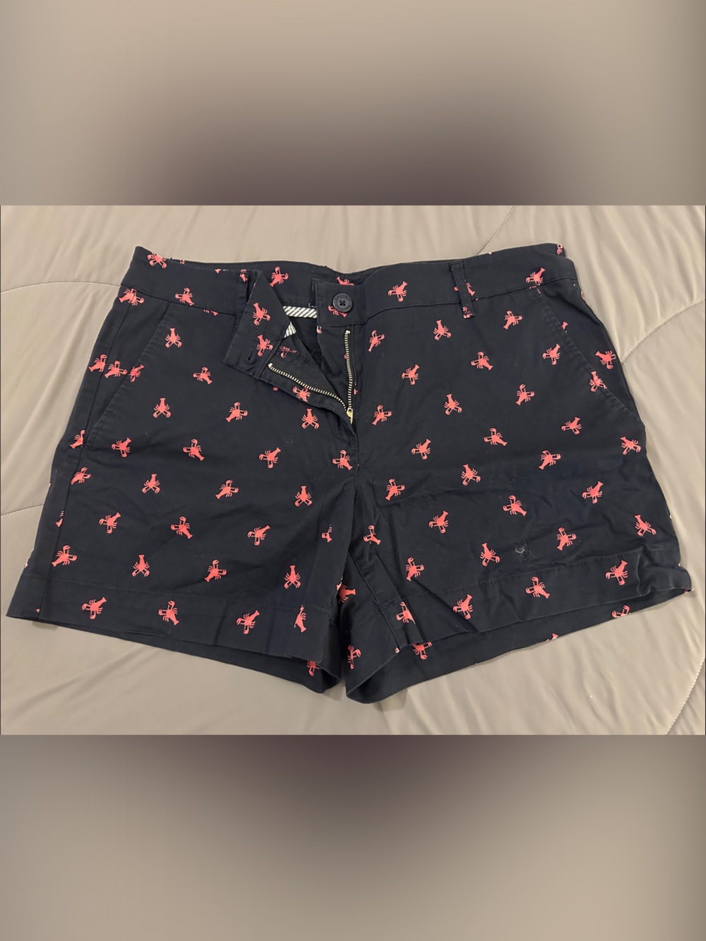 Nautica Navy Shorts with Coral Lobster Print